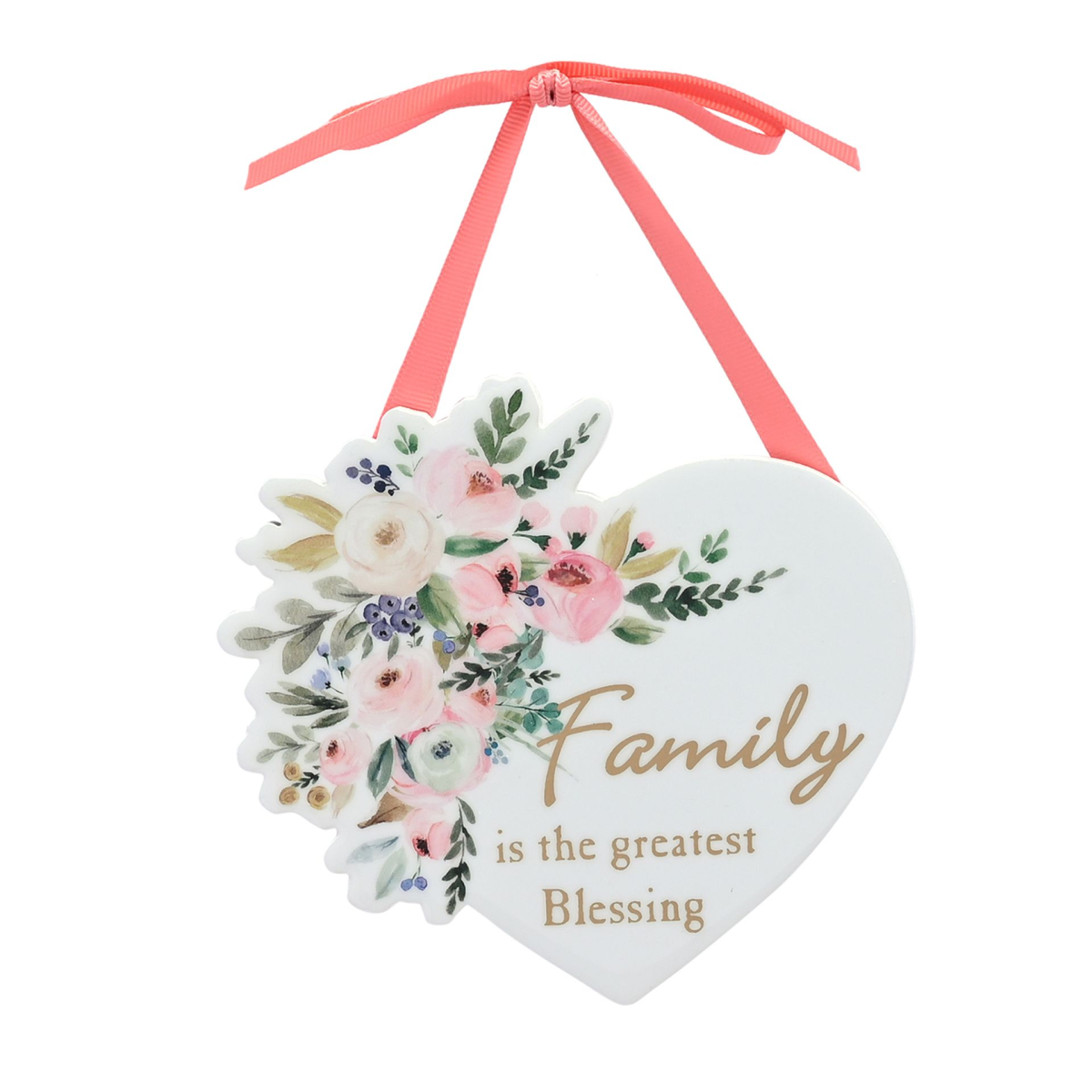 The Cottage Garden Bouquet Heart Wall Plaque - Family