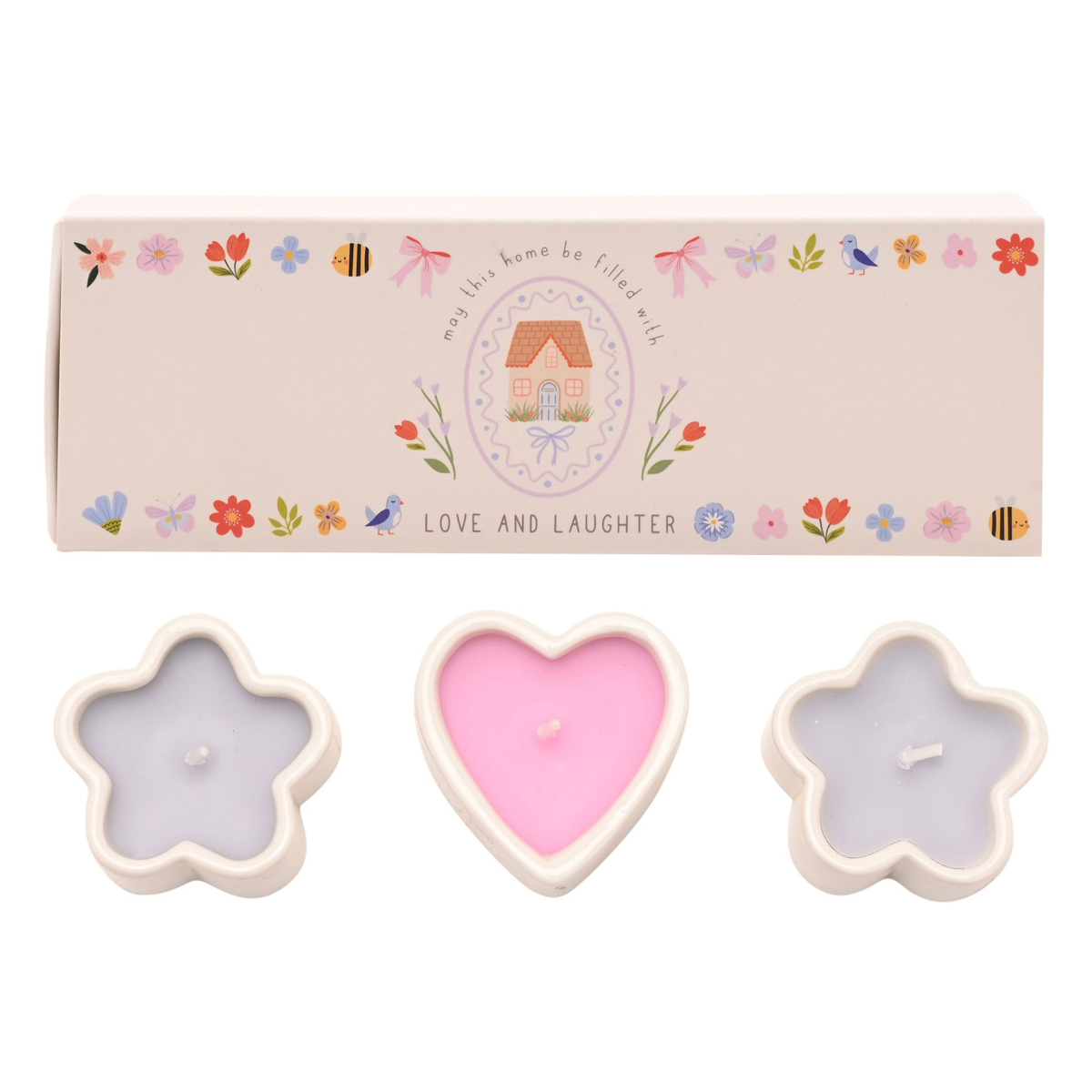 Love Life Set Of 3 Mini Candles - Home
