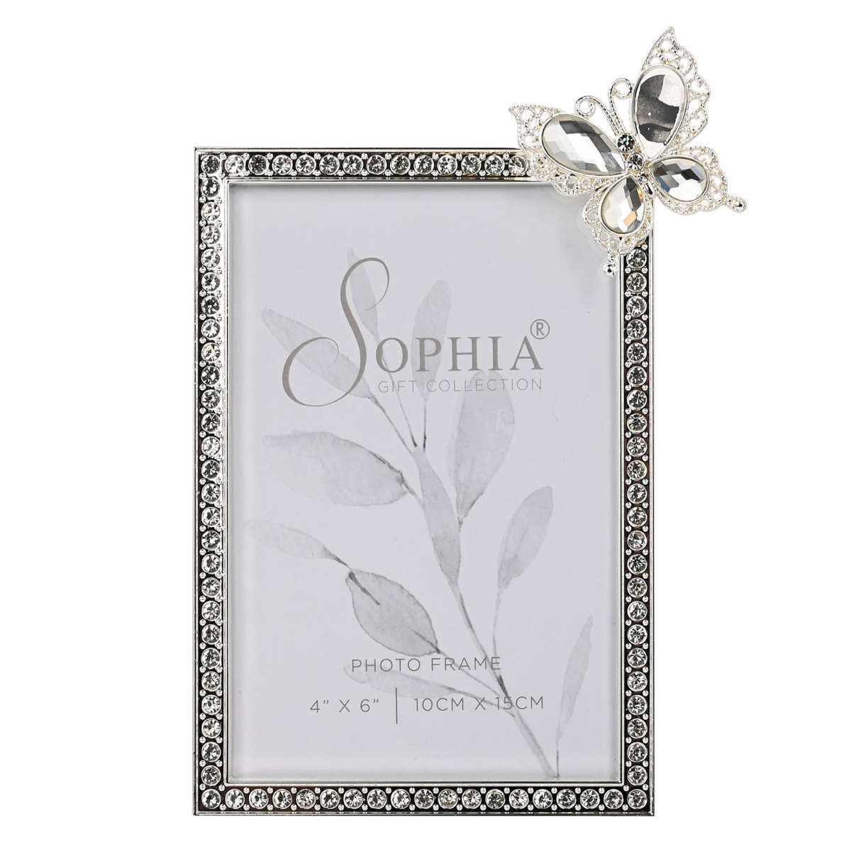 Sophia Crystal Photo Frame with Butterfly 4" x 6"
