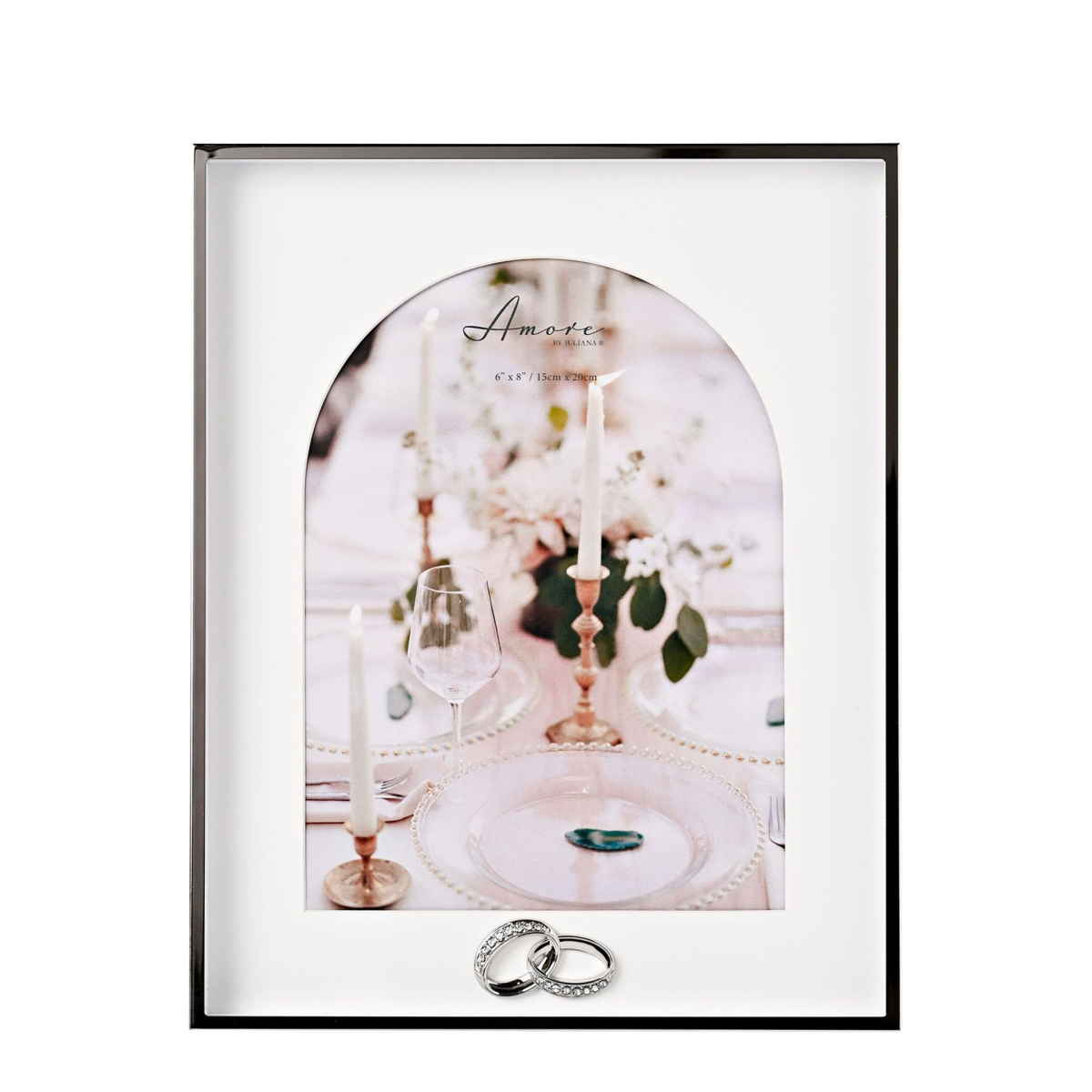 Amore Box Arch Photo Frame With Rings 6" x 8"