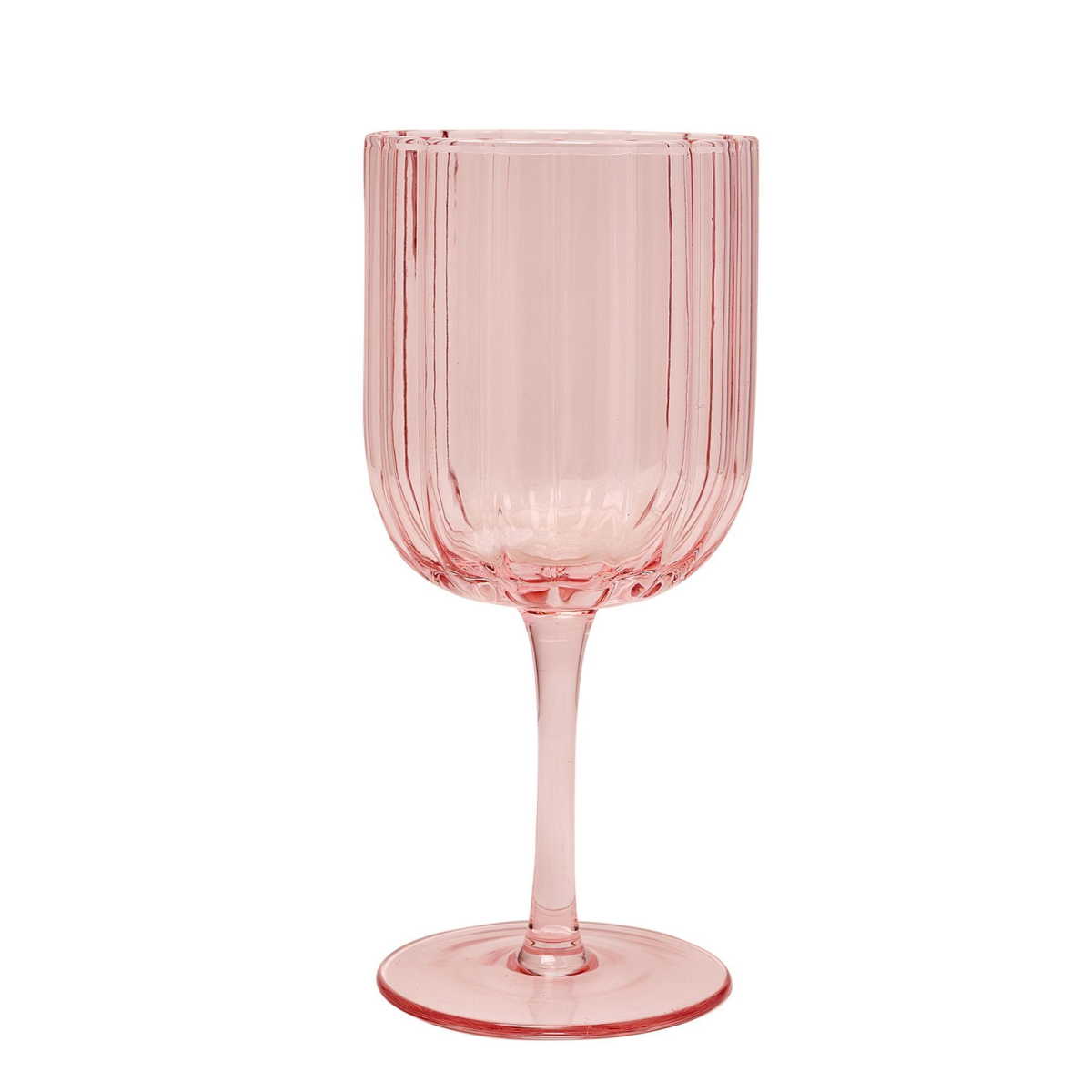 Set Of 2 Hestia Bright Pink Scalloped Wine Glass