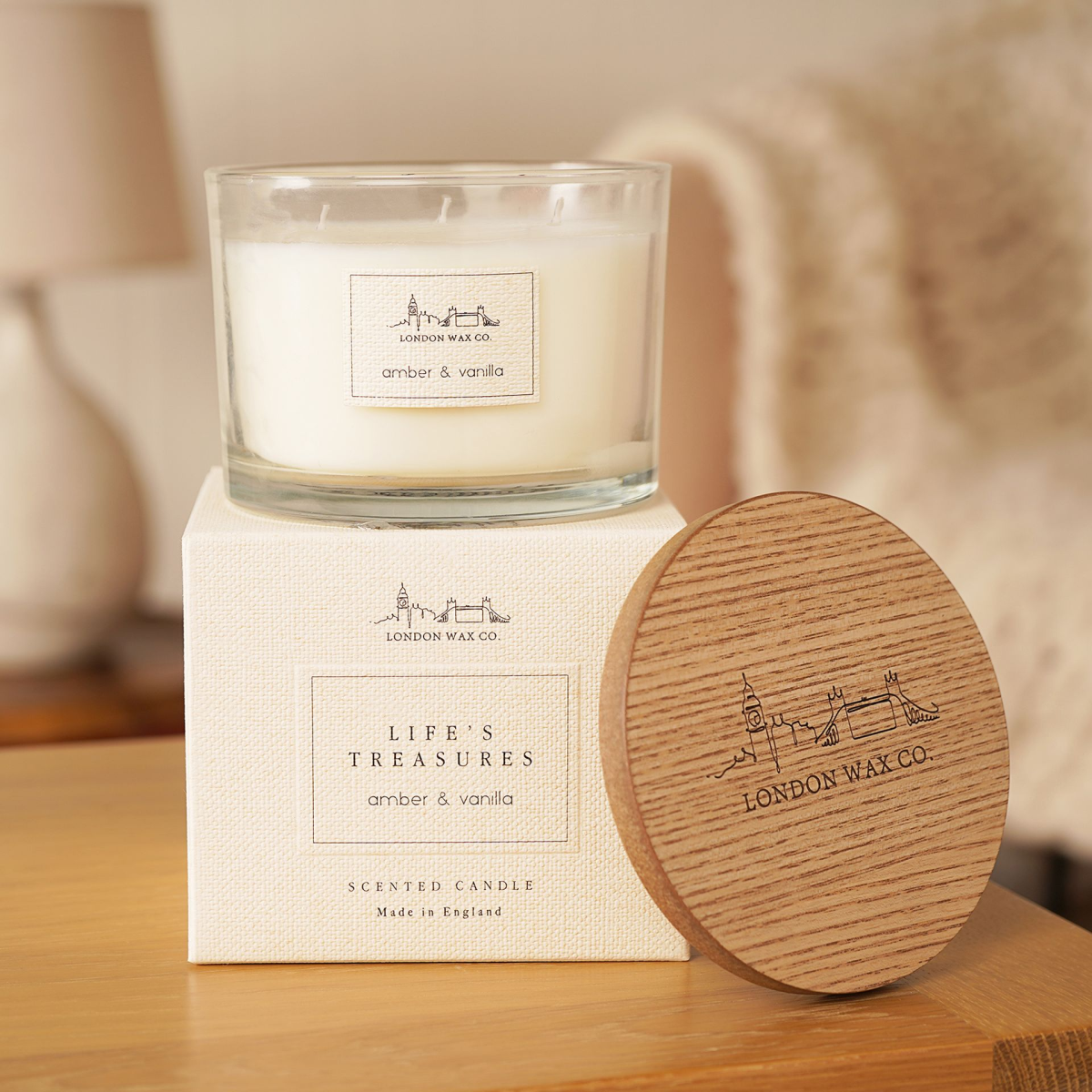 The London Wax Company Amber & Vanilla Lidded Candle 368g