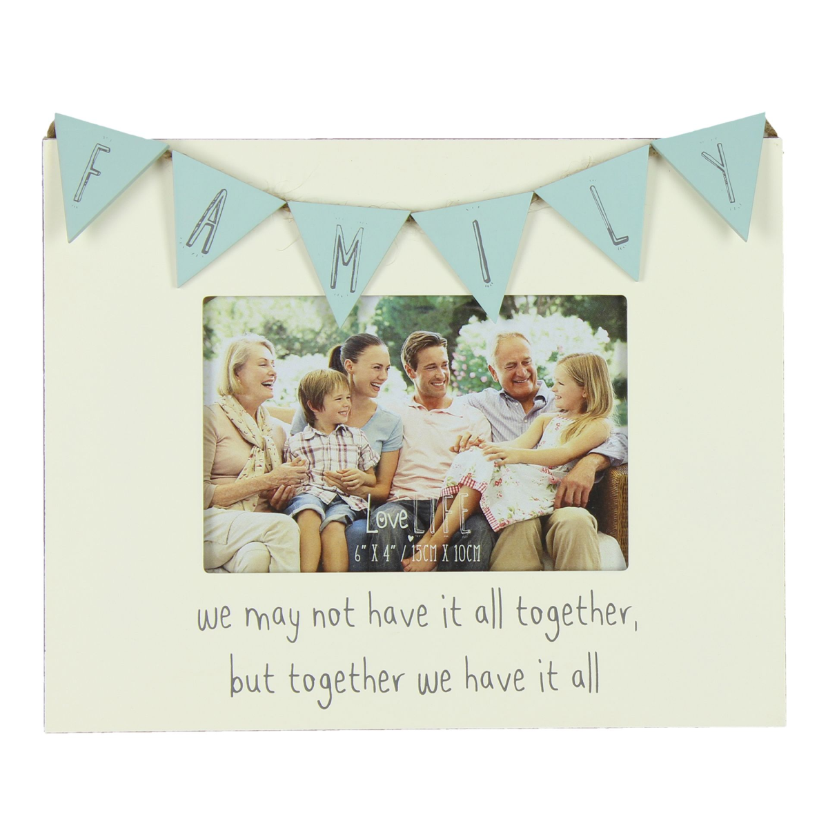 Love Life Bunting Frame 6" x 4" - Family