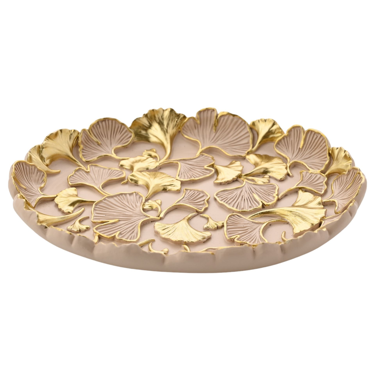 Sophia Classic Ginkgo Blush Round Trinket Tray