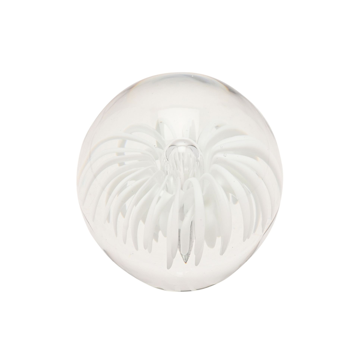 Objets d'art White Burst Flower Paper Weight