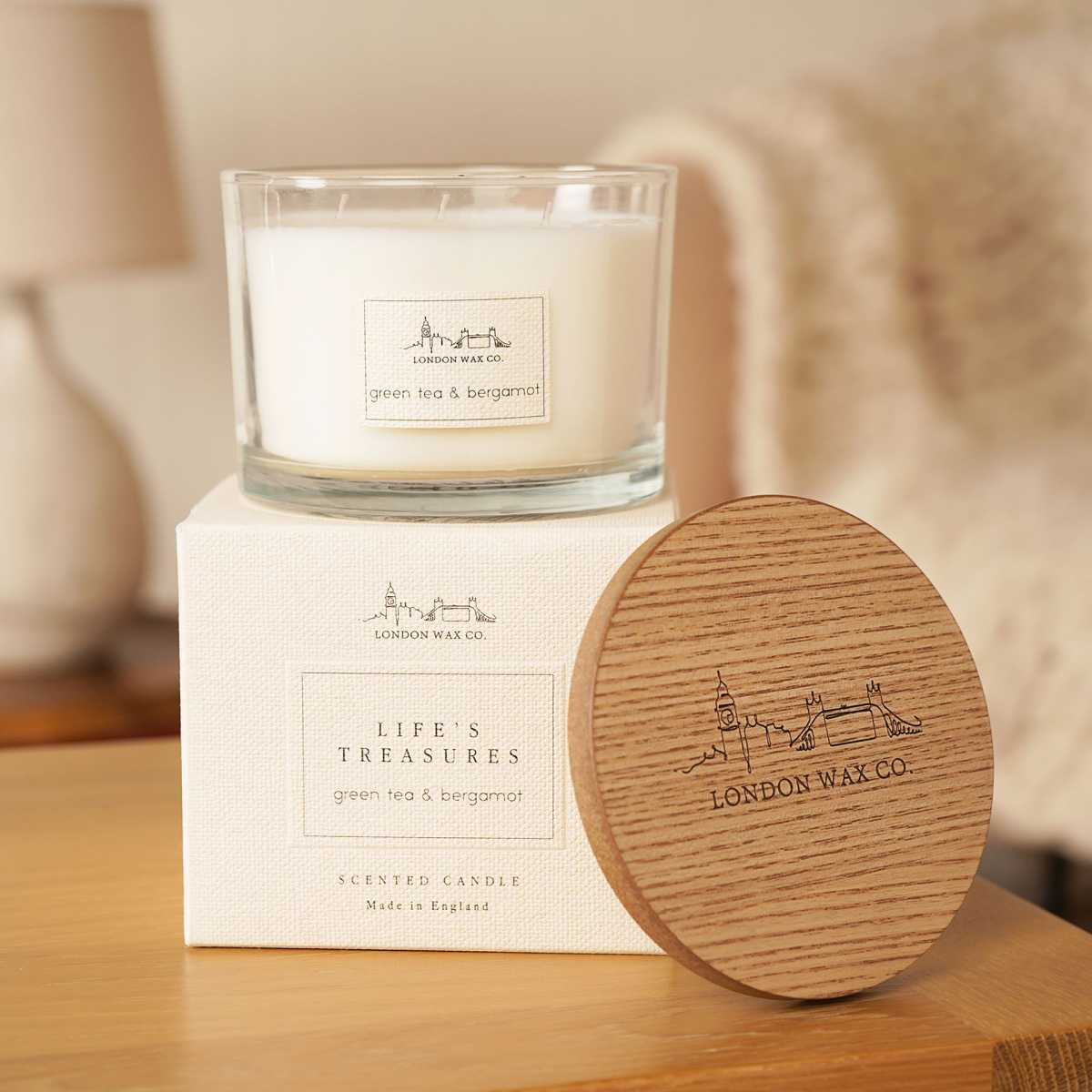 The London Wax Company Green Tea & Bergamot Lidded Candle 368g