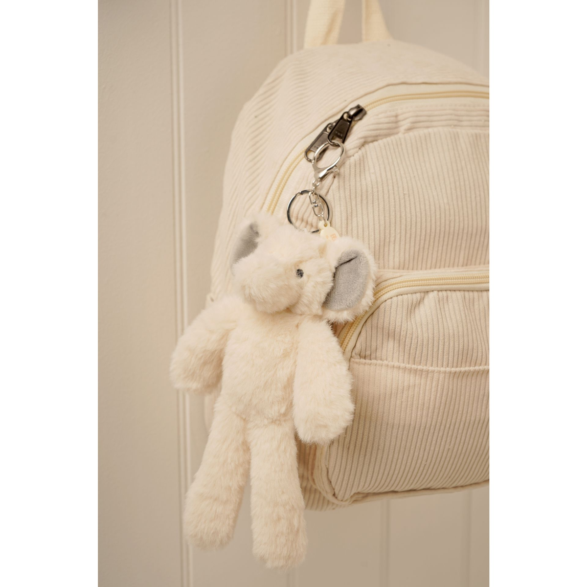 Ellie The Plush Cream Elephant Keyring