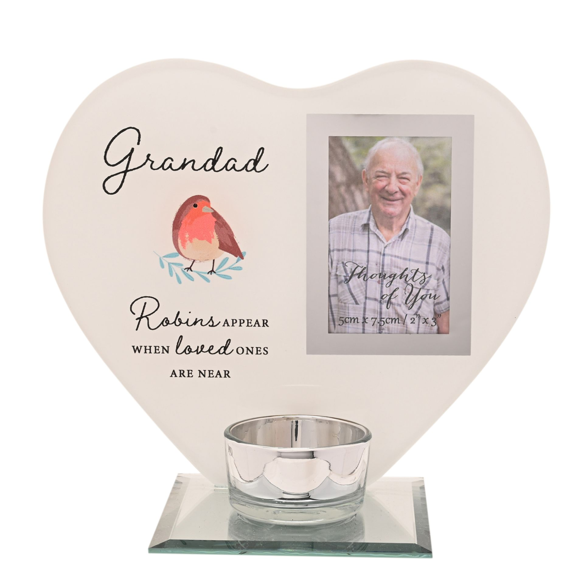 Thoughts of You Tea Light Holder with Photo - Grandad