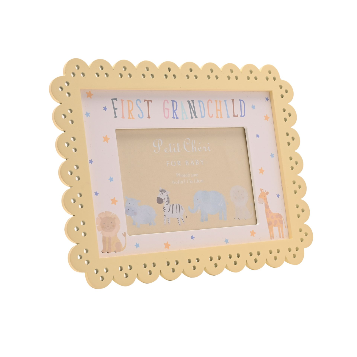 Petit Cheri Scallop Frame 6" x 4" Yellow - First Granchild