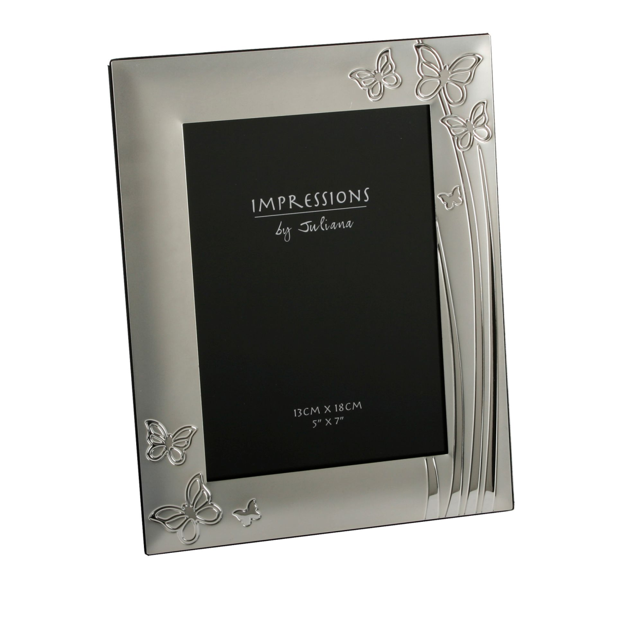 2 Tone Silverplated Photo Frame Butterfly Design 5" x 7"