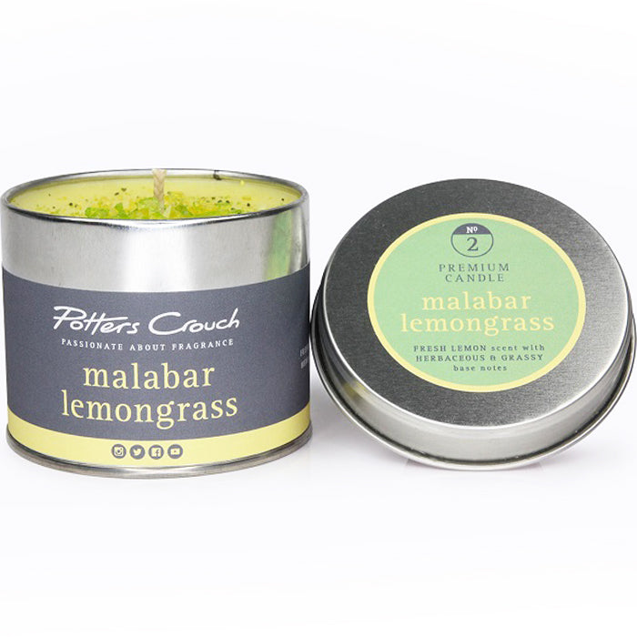 Malabar Lemongrass - Scented Candle in a Tin - Potters Crouch