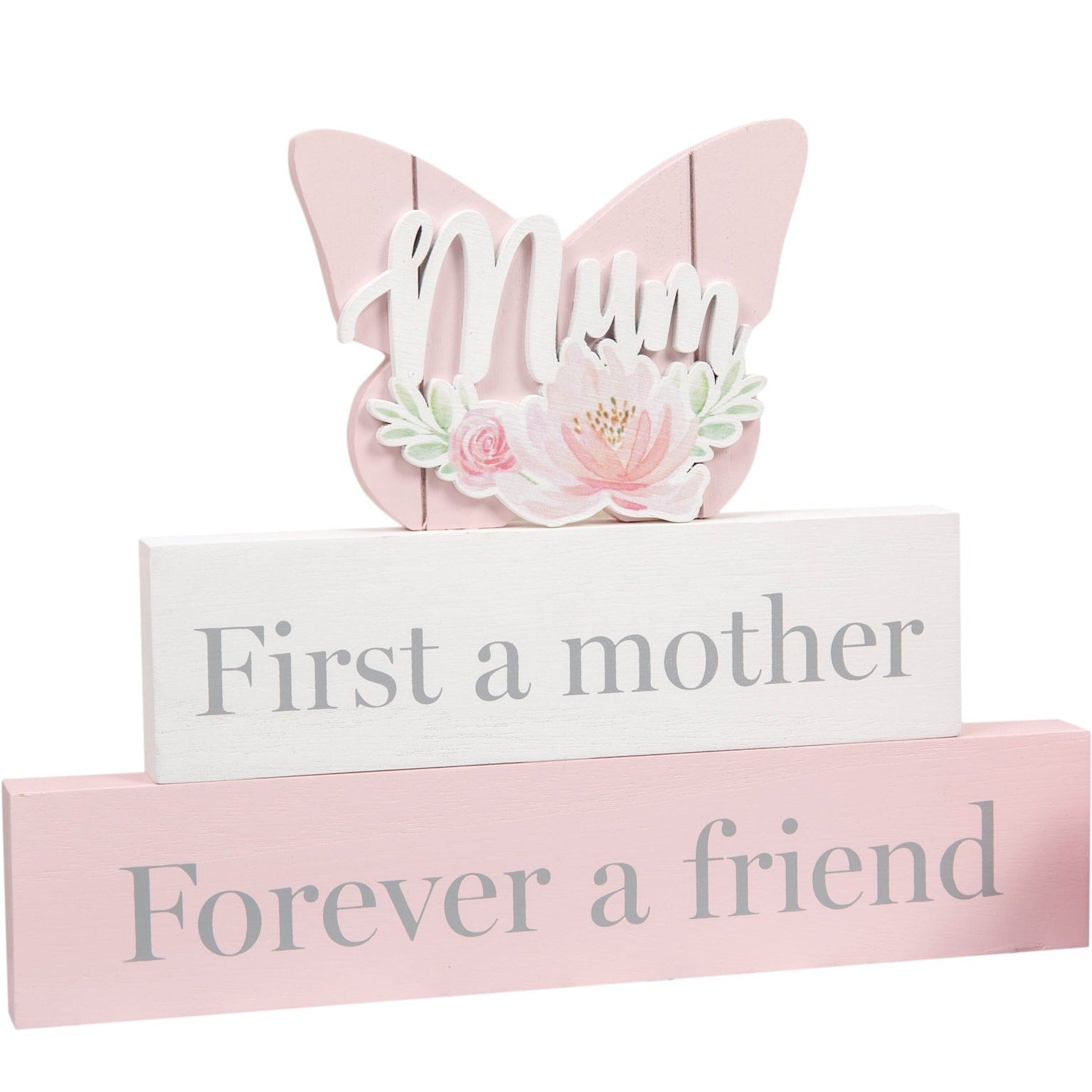 Mother Wooden Butterfly Mantel Plaque