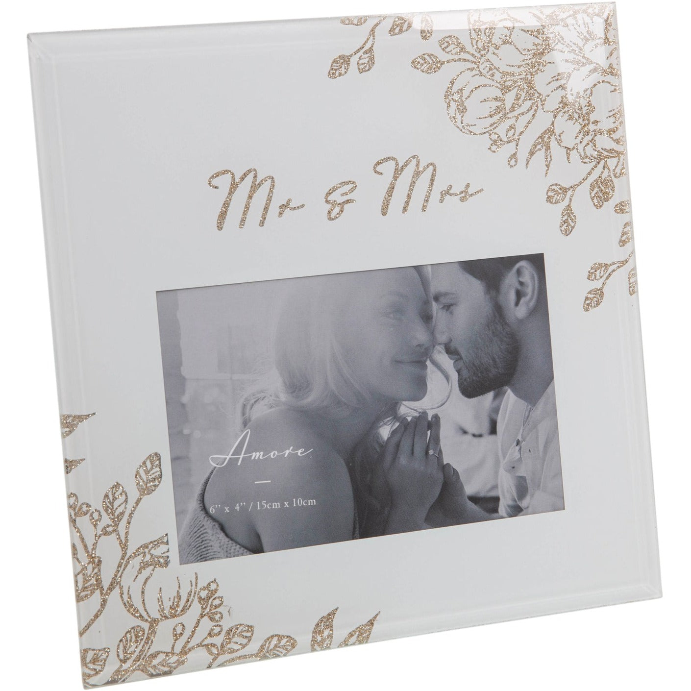 'Mr & Mrs' Wedding Photo Frame - 4" x 6" Photo Aperture