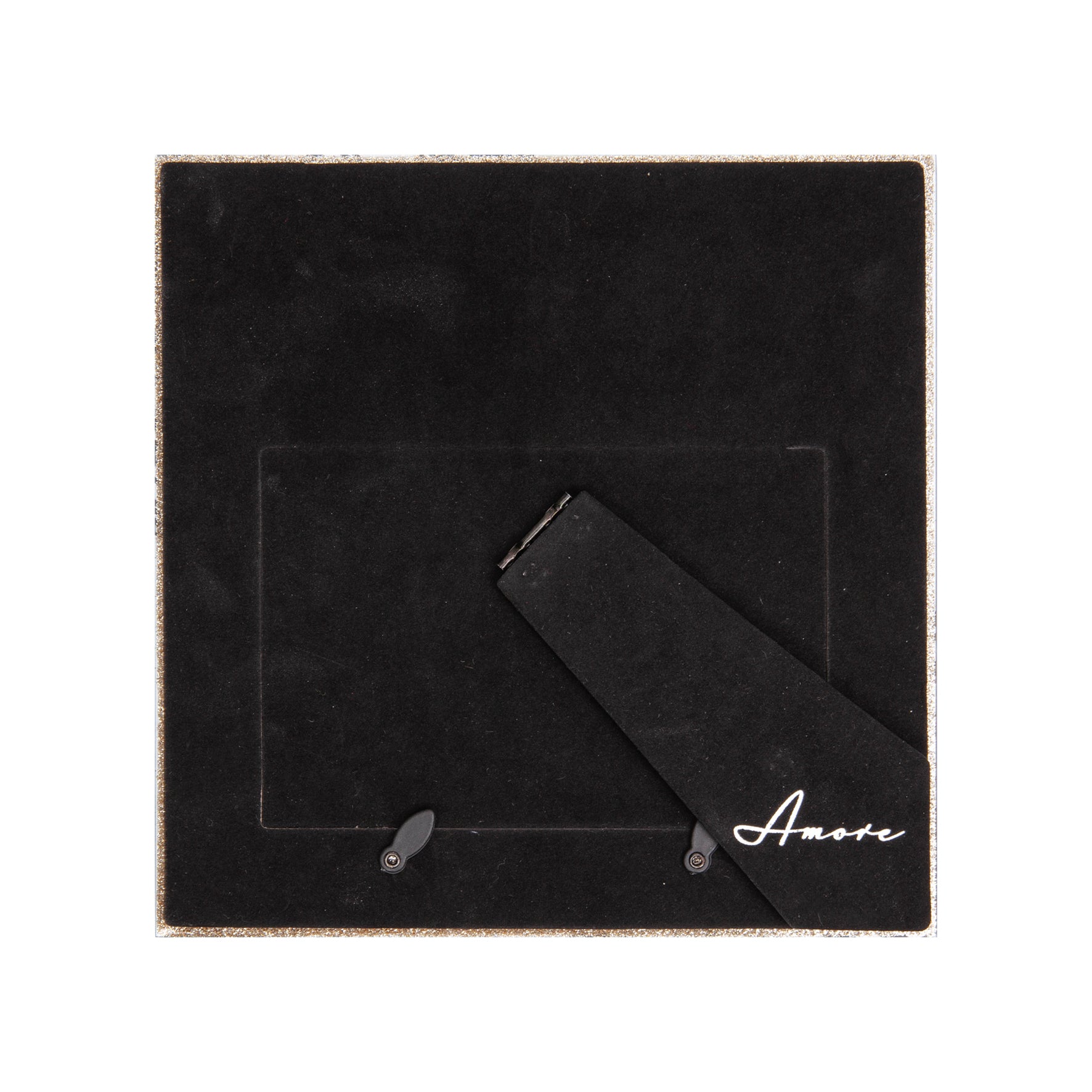 40th Wedding Anniversary Photo Frame - 6" x 4" Aperture - Pale Off-White Glass Gold Floral