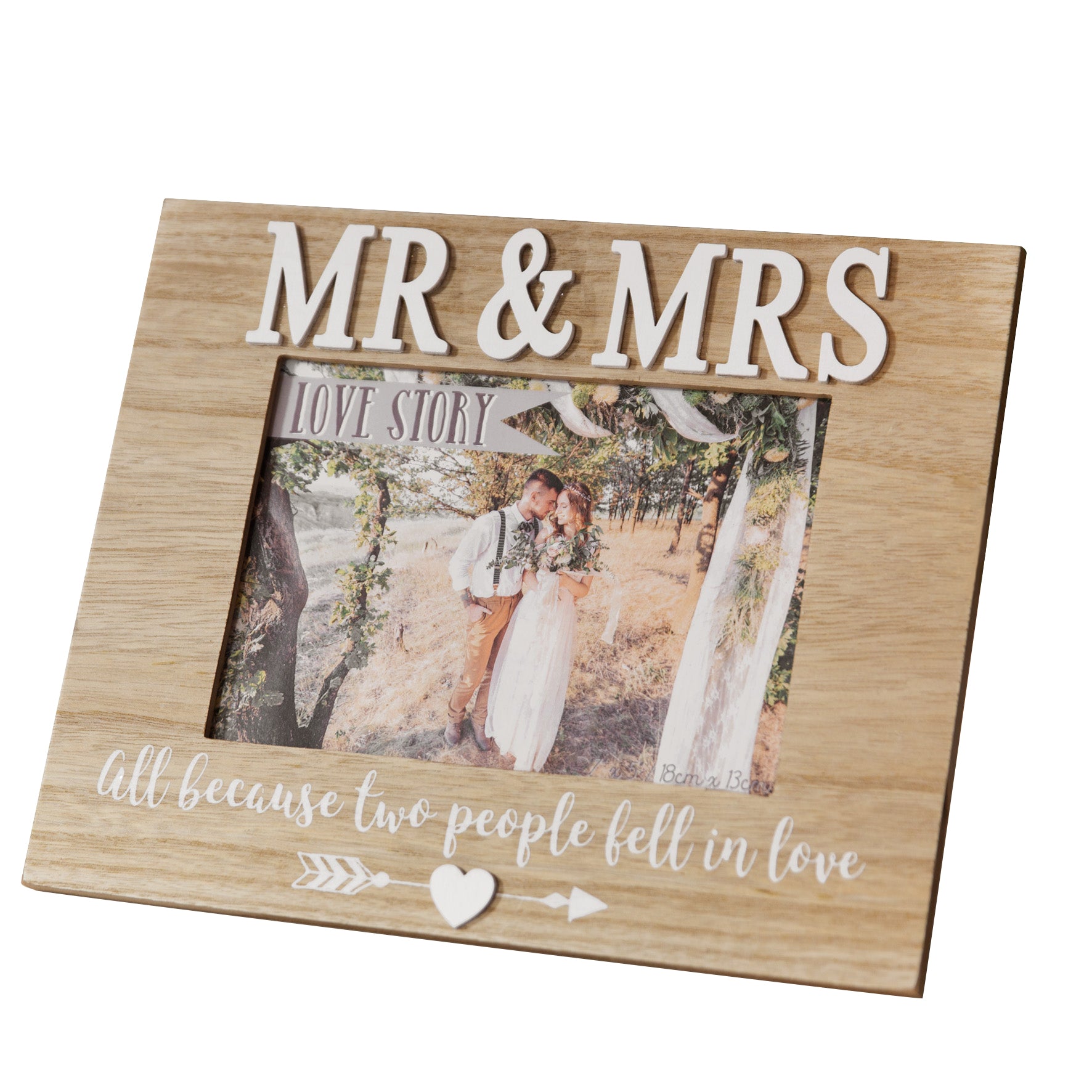 Mr & Mrs Love Story Photo Frame - 7" x 5" Photo Aperture