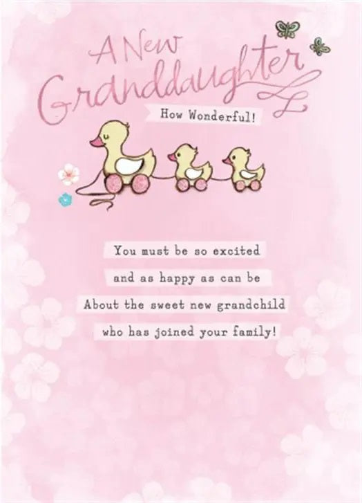 Birth of Your Granddaughter Card - Precious Ducklings