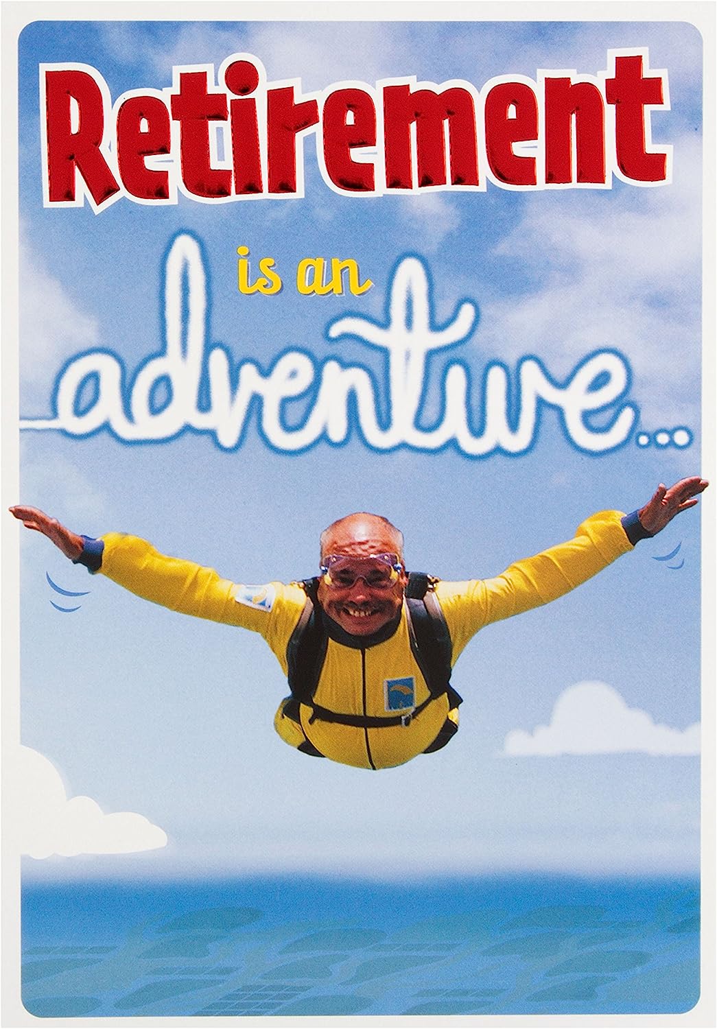 Humour Retirement Card - Adventurous Sky Diving