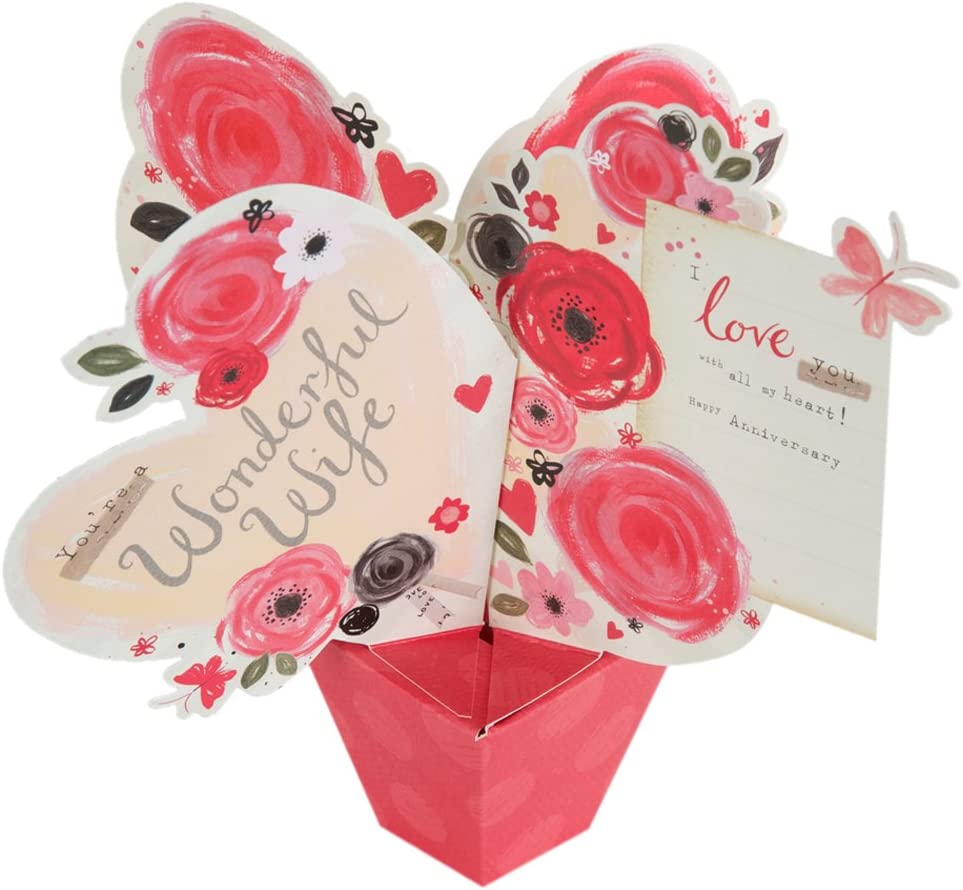 Pop Out Wife Anniversary Card - Love Bouquet