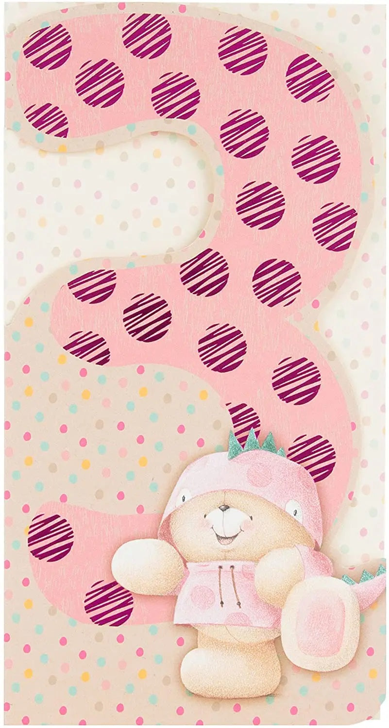3rd Birthday Card - Forever Friends Bear
