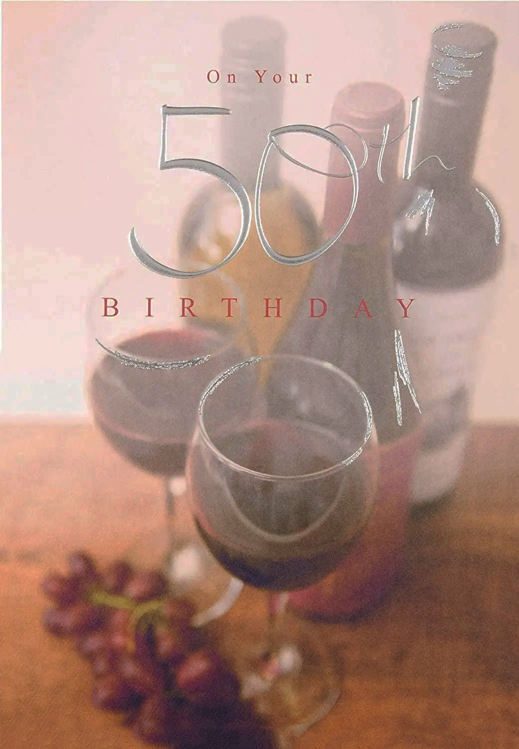 50th Birthday Card - Choice Of Wines