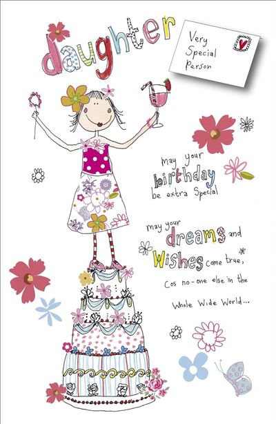 Daughter Birthday Card - Having A Jolly Time On The High