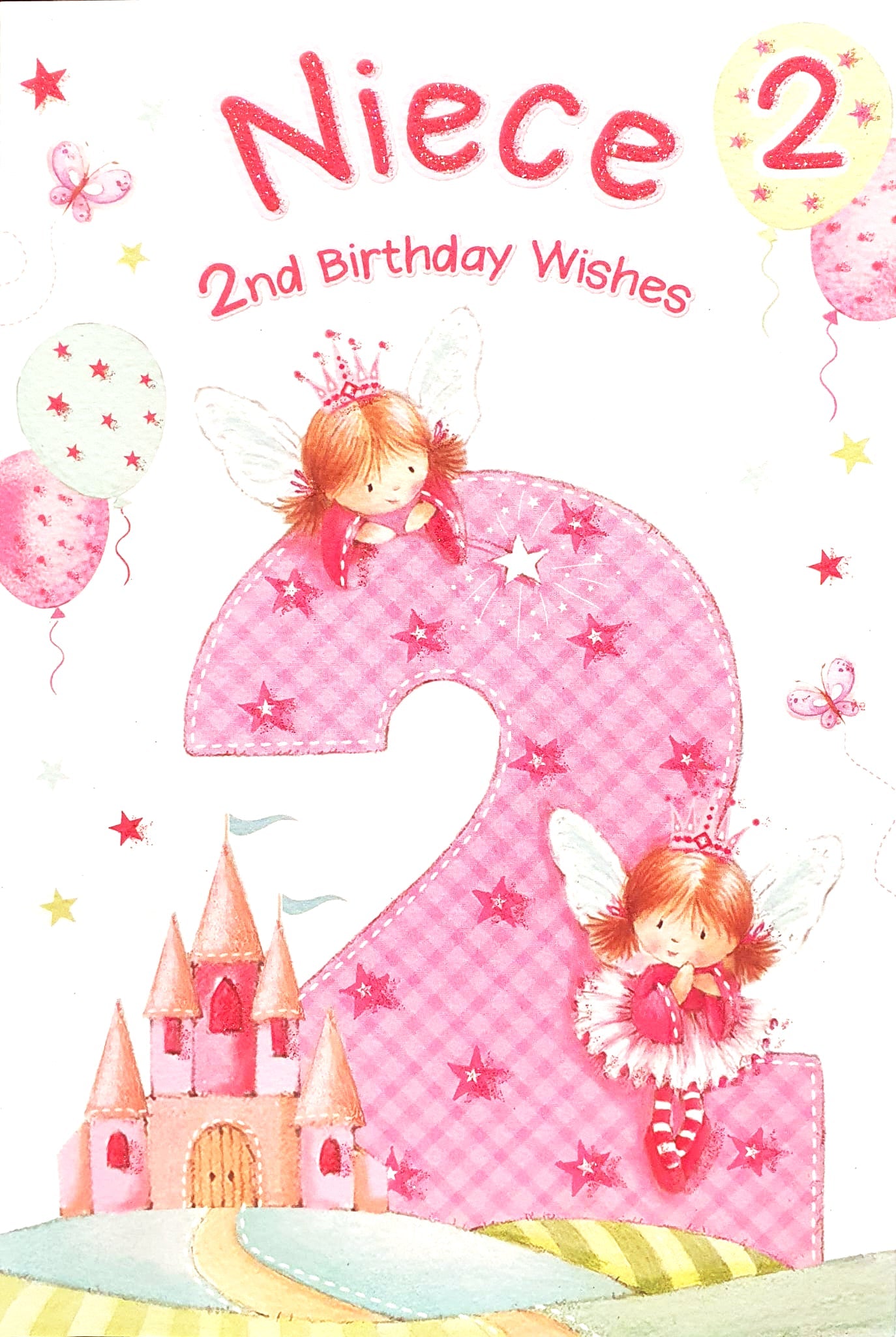 Niece 2nd Birthday Card - Playful Fairies