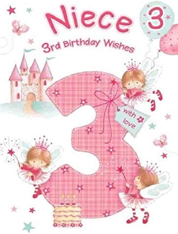Niece 3rd Birthday Card - Magical Fairies 