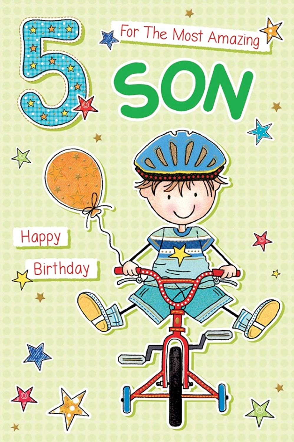 Son 5th Birthday Card - Fun Bike Ride