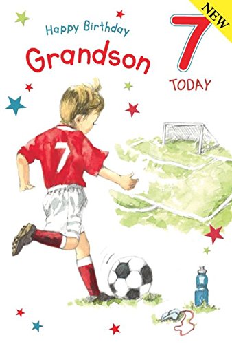 Grandson 7th Birthday Card - Right Winger In Action