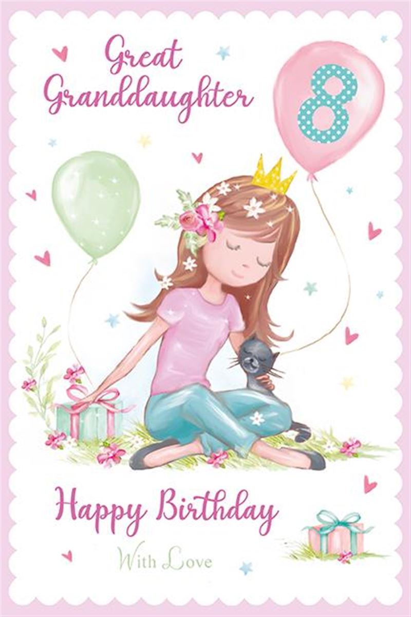 Great-Granddaughter 8th Birthday Card - In Quiet Contemplation