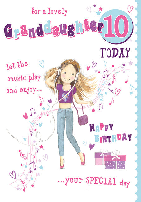 Granddaughter 10th Birthday Card - Time To Party