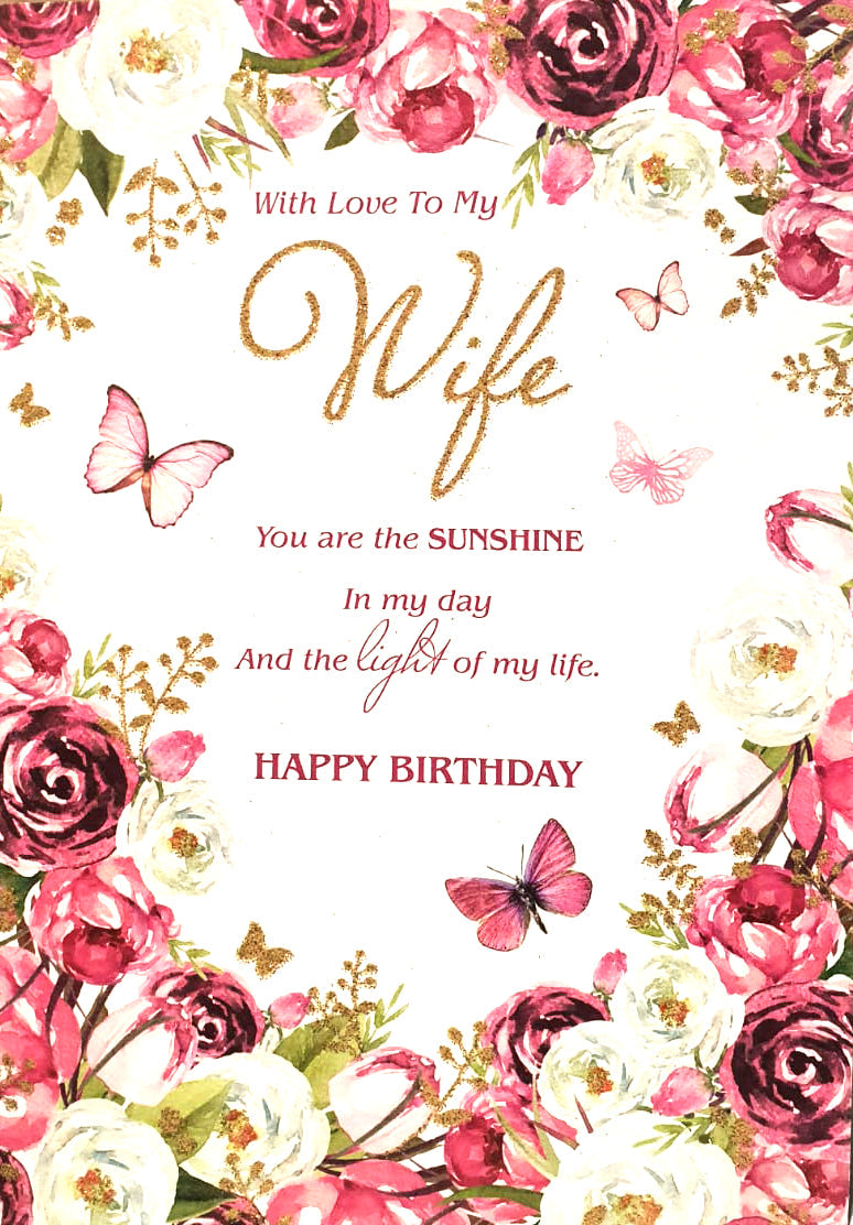 Wife Birthday Card - Blossoms Of Love