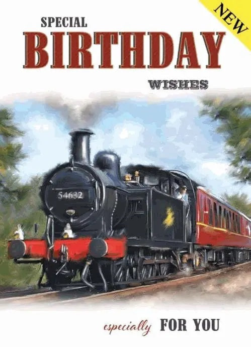 Birthday Card - Moving Steam Train 