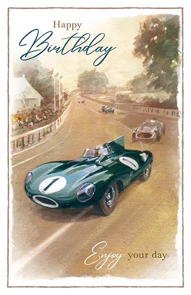 Birthday Card - Vintage Car Race