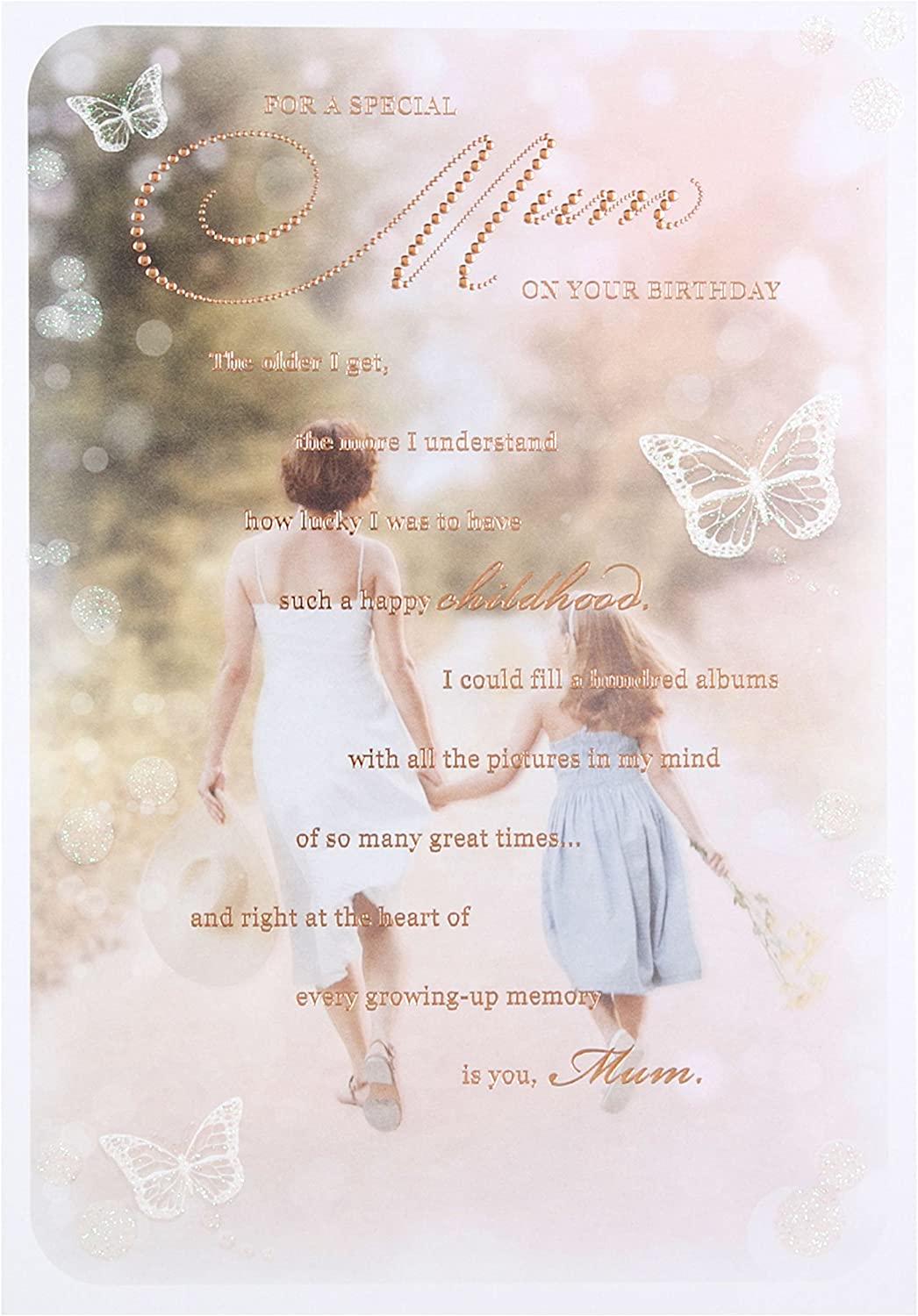 Mum Birthday Card - From Daughter - Gratitude of a Wonderful Childhood