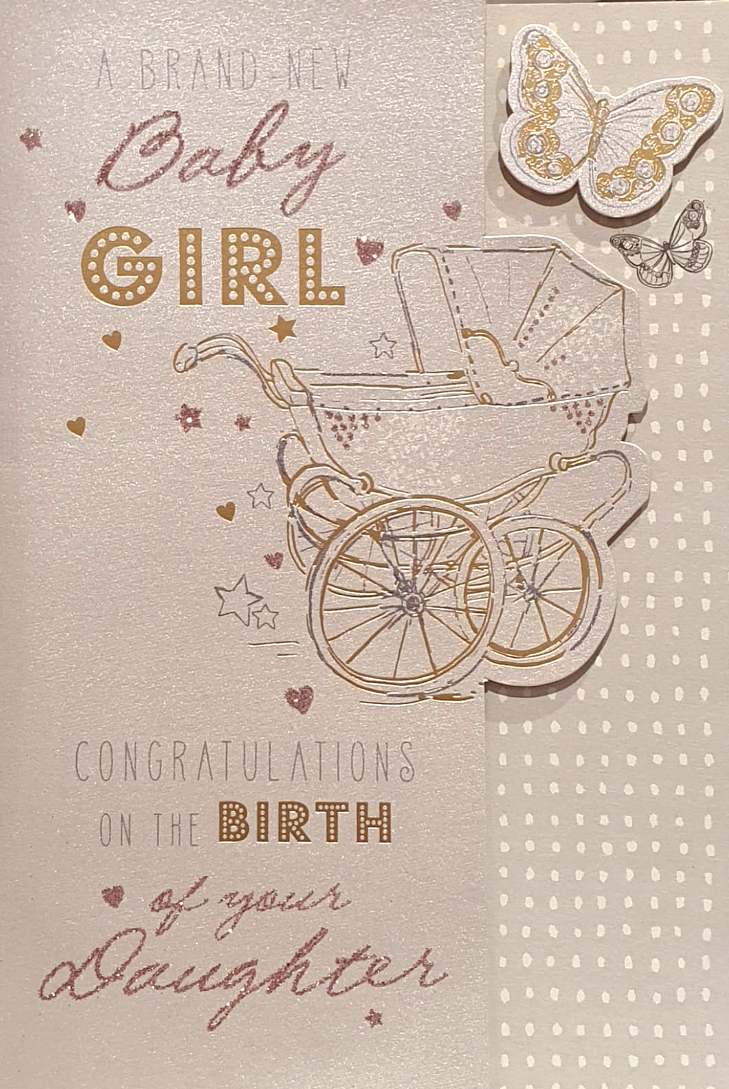 Large New Baby Girl Card - New Beginnings