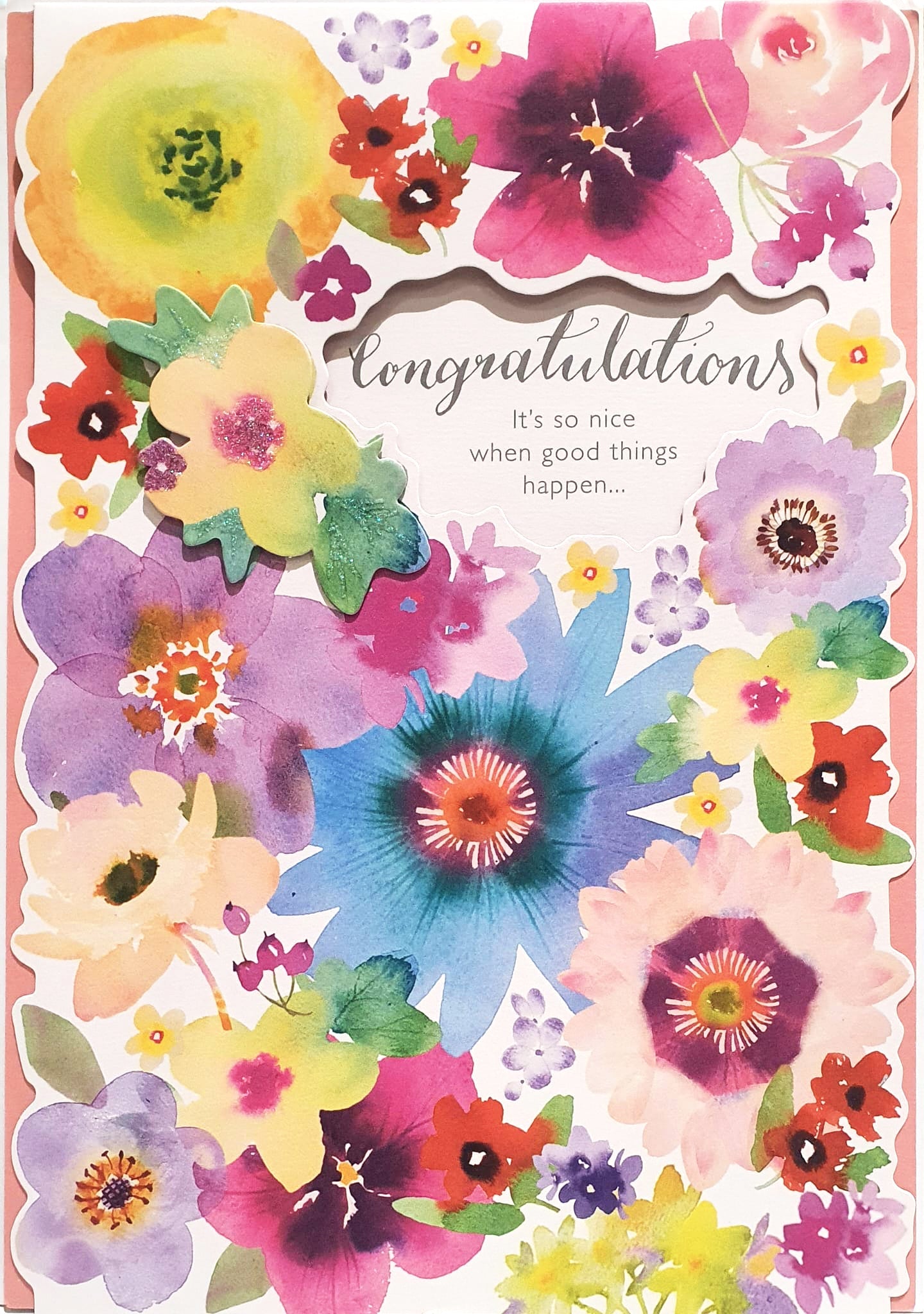 Congratulations Card - Blooming Flowers Of Celebration