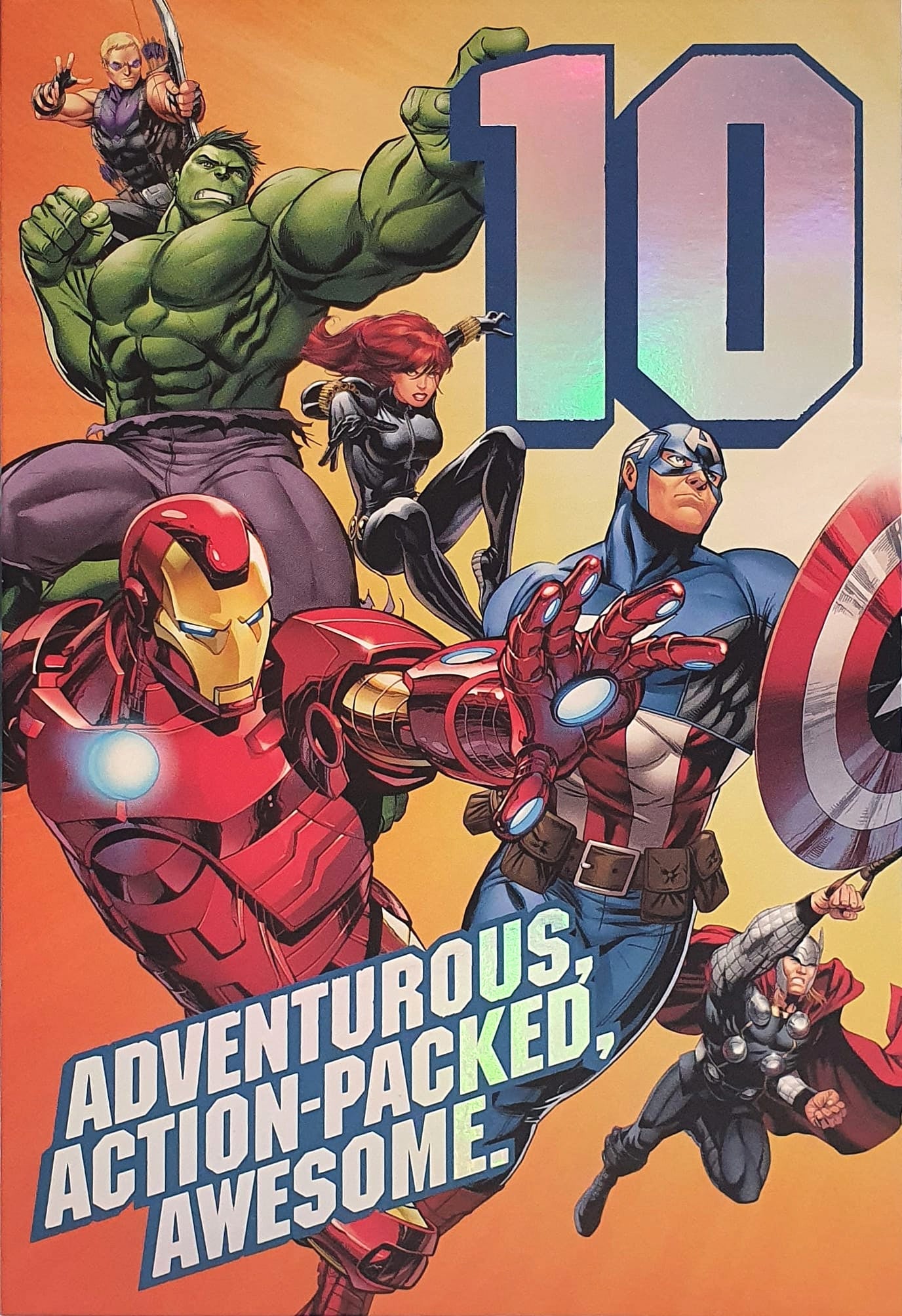 10 Birthday Card - Awesome Action-Packed Avengers