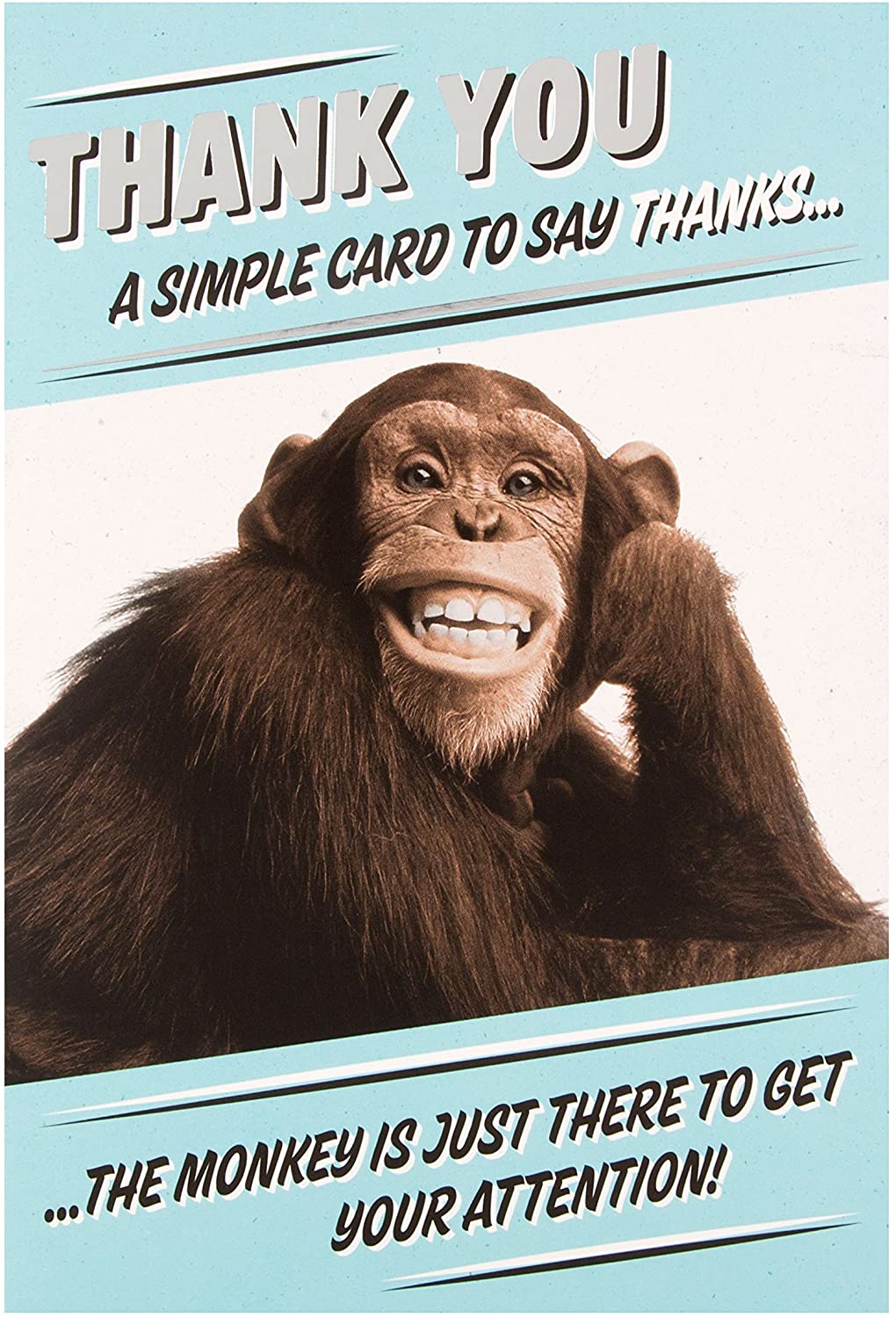 Humorous Thank You Card - The Smiling Chimpanzee