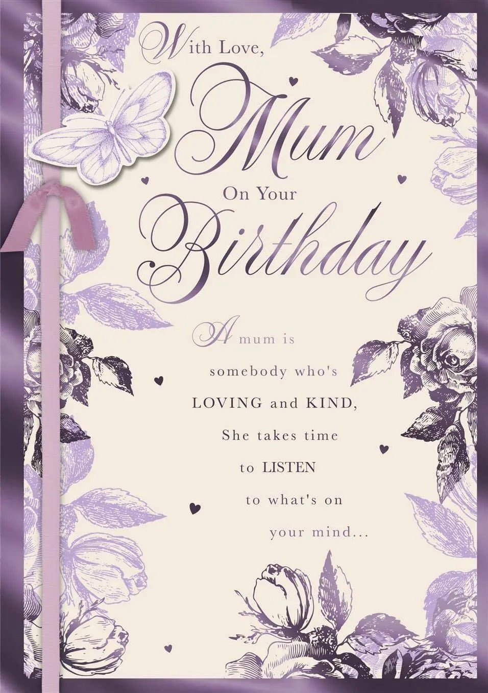 Mum Birthday Card - Ribboned With Elegance