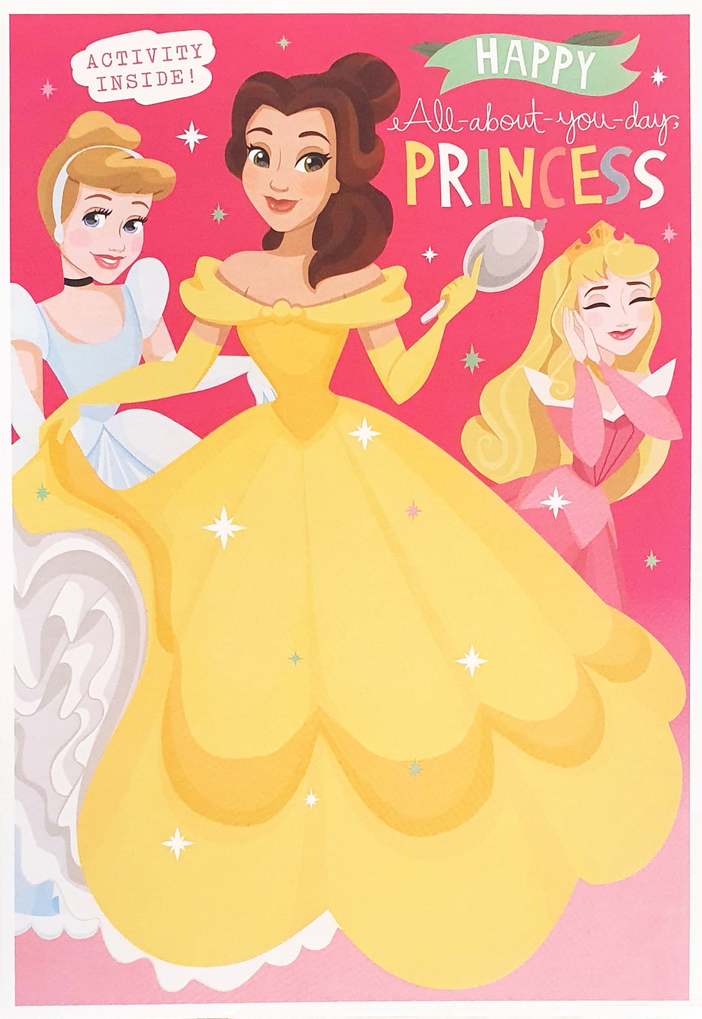 Girl Juvenile Birthday Card - Disney Princess Activity Card