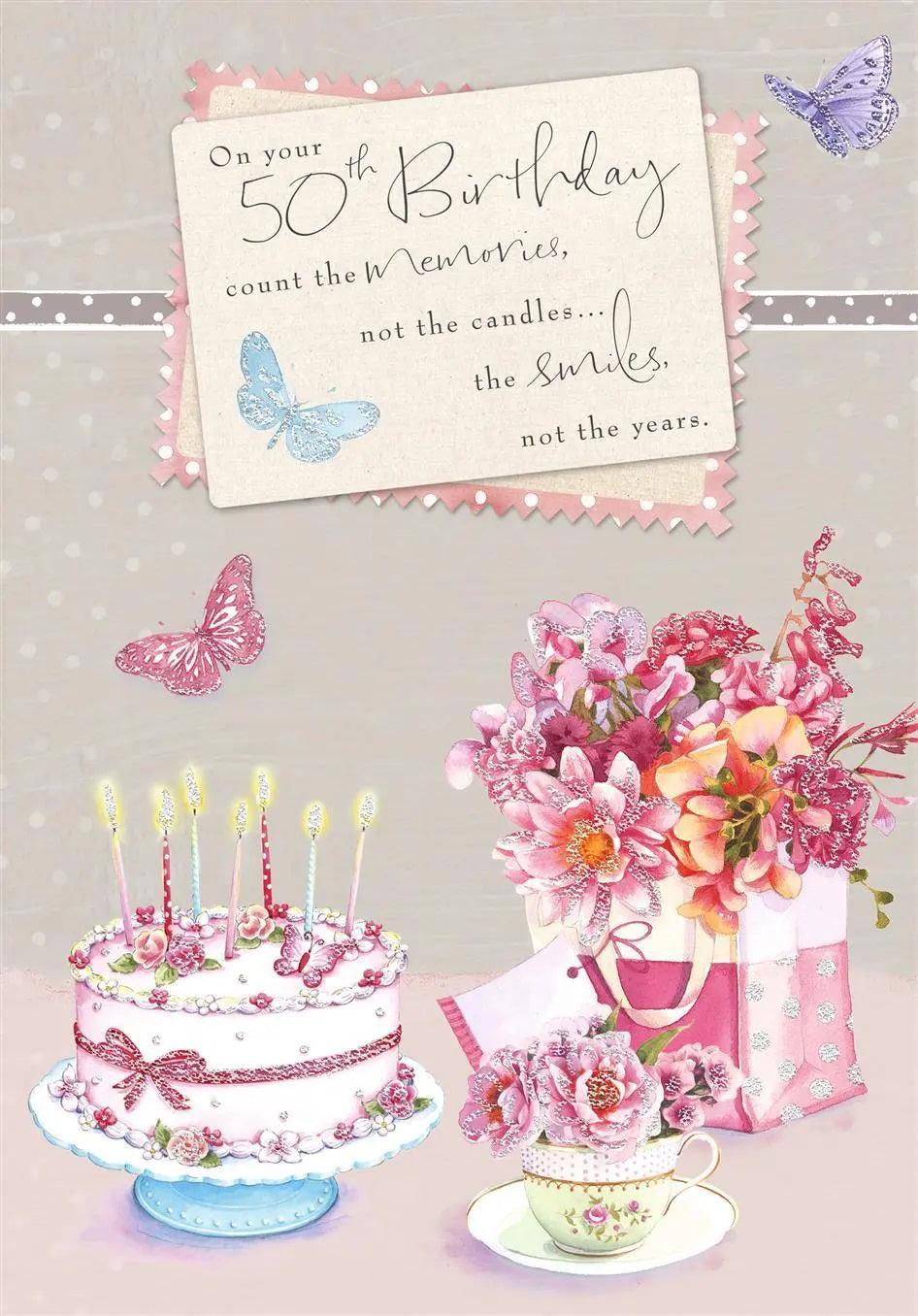 50th Birthday Card - Memories Of The Good Times And Not The Candles