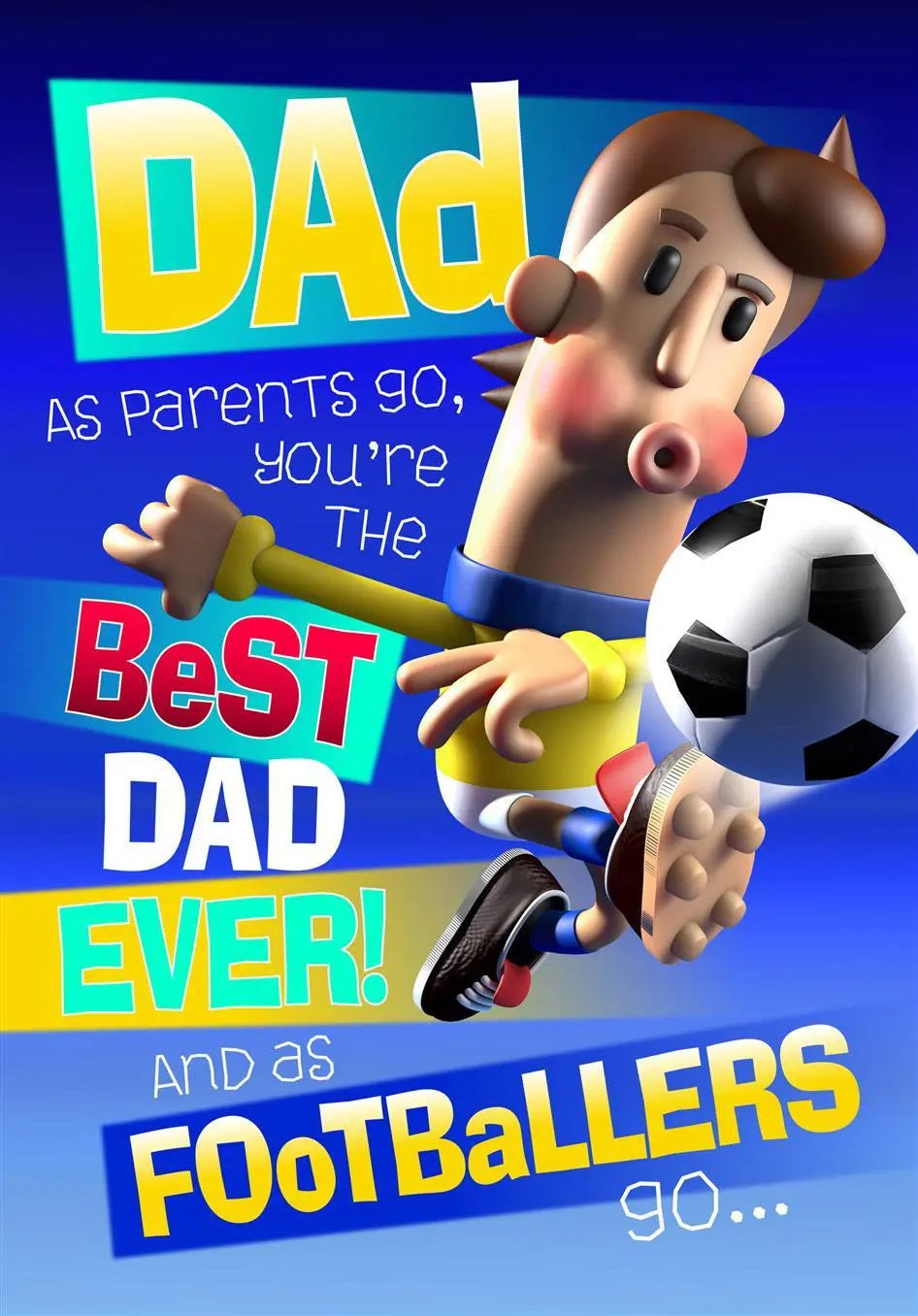 3D Dad Birthday Card - A Powerful Kick