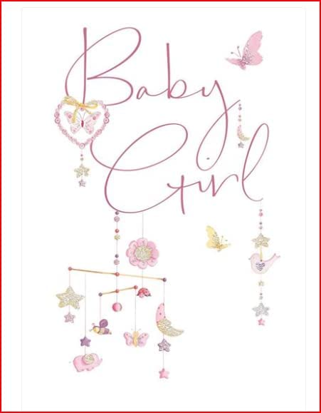 New Baby Girl Card - Pink Mobiles