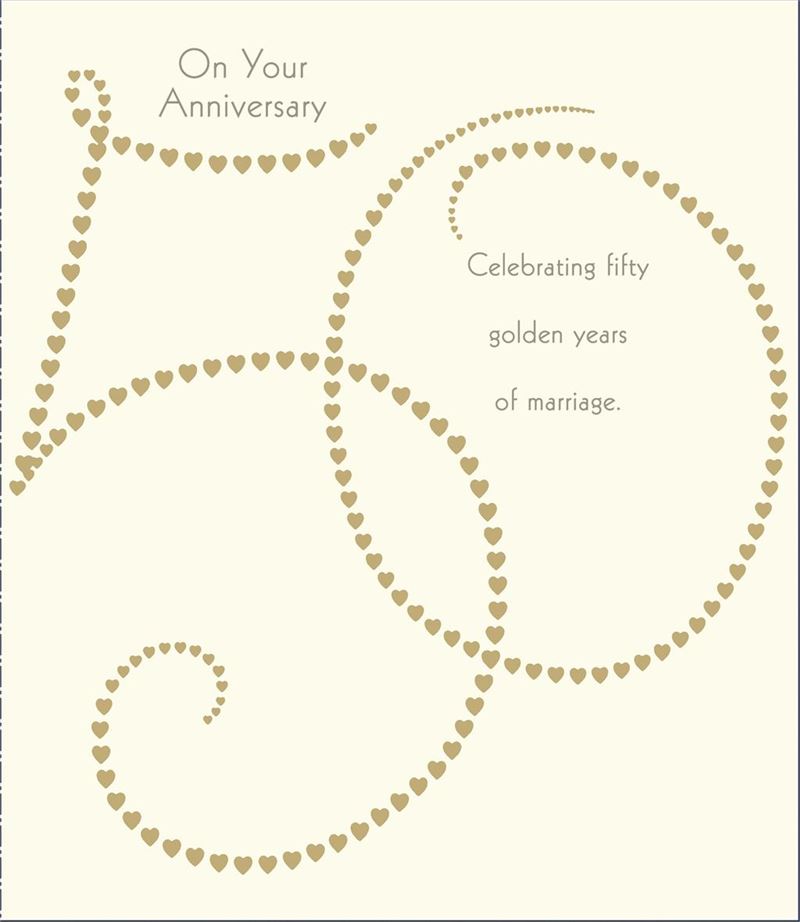 50th Wedding Anniversary Card - Heartfelt With A Modern Touch