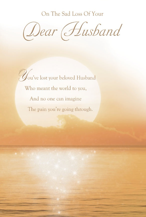 Husband Sympathy Card - The Sun Set An End Of A Journey