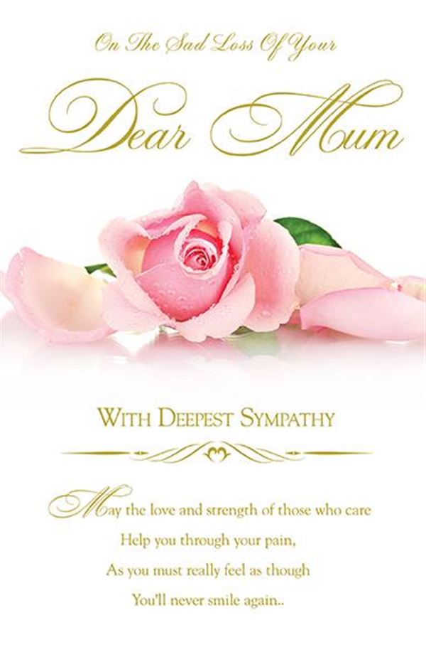 Mum Sympathy Card - The Pink Rose An Expression Of Love