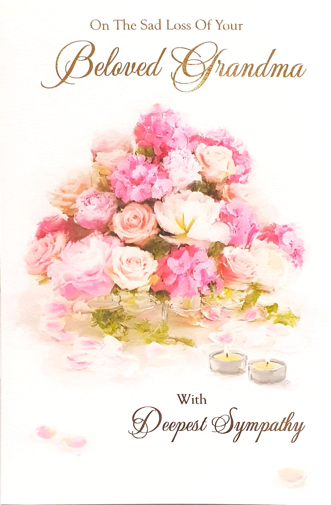 Grandma Sympathy Card - A Floral Tribute 