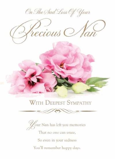 Nan Sympathy Card - Vintage Coral Roses