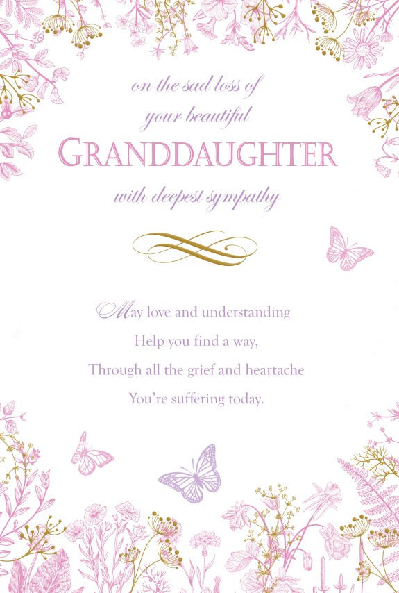 Granddaughter Sympathy Card - A Little Butterfly Meadow